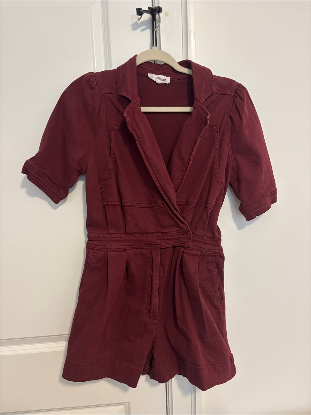 Maroon Short-Sleeve Romper